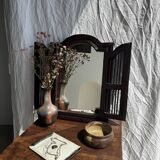 Mini vintage glass soliflore vase with ball belly H12.5