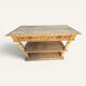 Console chêne brut massif décor végétal sculpté fin XIXe