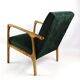 Fauteuil vintage en velours vert, années 1970