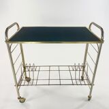 Hi_Fi furniture, brass and black velvet, circa 1970