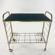 Meuble Hi_Fi, laiton et velours noir, circa 1970