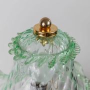 Vintage Murano glass table lamp – delicate green glass with a wavy shape – Italy 1980s – elegant decor, bedside lamp, gift idea