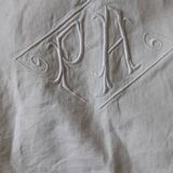 Antique embroidered linen-cotton sheet PA