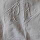 Drap ancien en lin coton  brodé PA