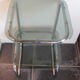 Table d'appoint bout de canapé vintage chrome et verres fumés 1970
