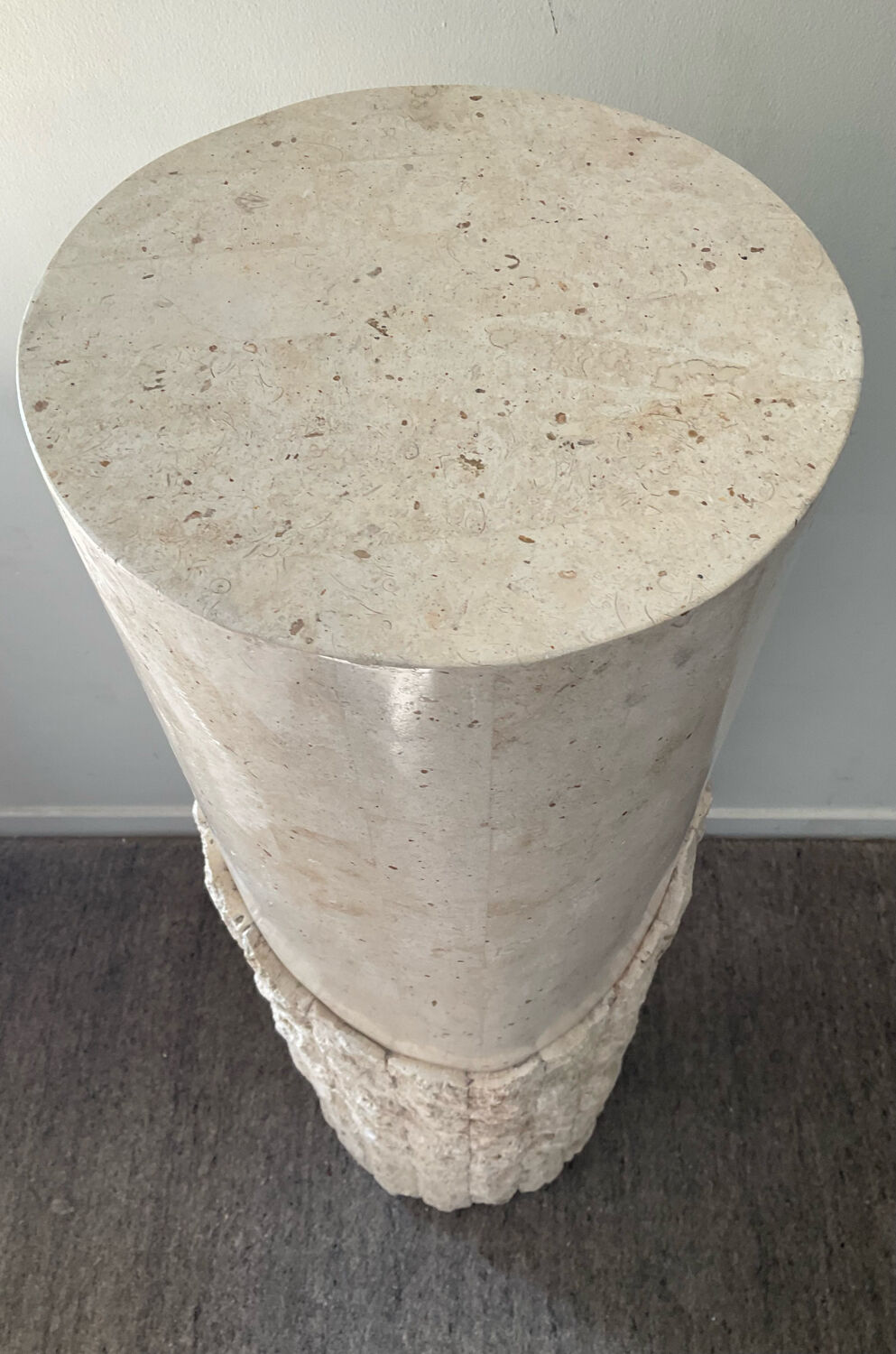 Vintage travertine column 70s-80s