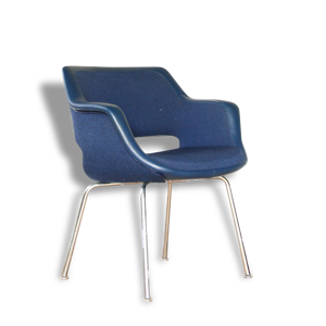 fauteuil années 60 bleu