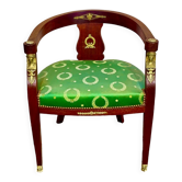 office armchair style empire return from egypt, in mahogany and gilded bronzes