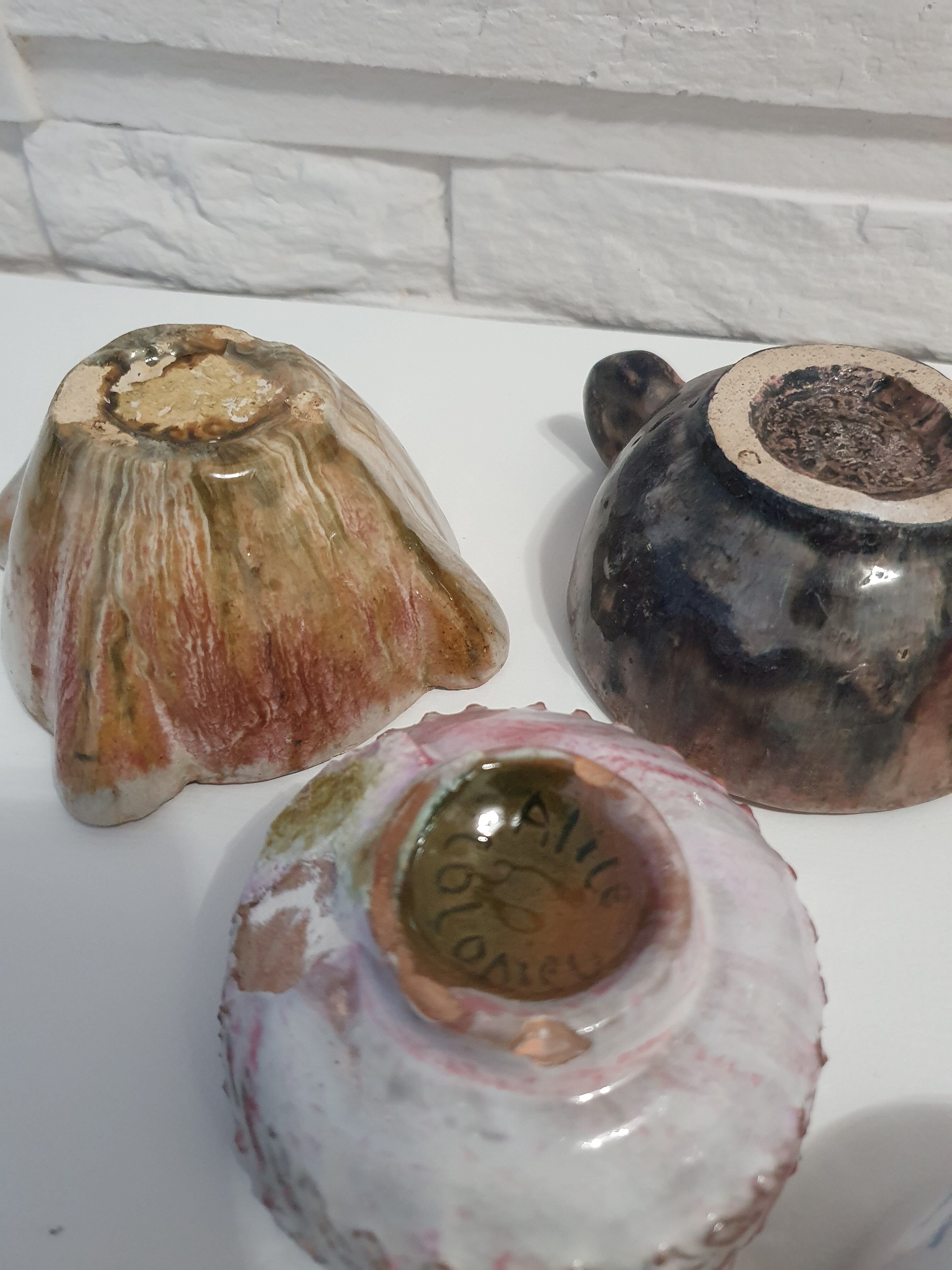 Ceramic lot signed Alice Colonieu