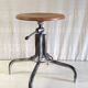 Tubular metal and wood workshop stool - 50s/60s