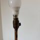 Lampe art déco laiton et verre noir 260415