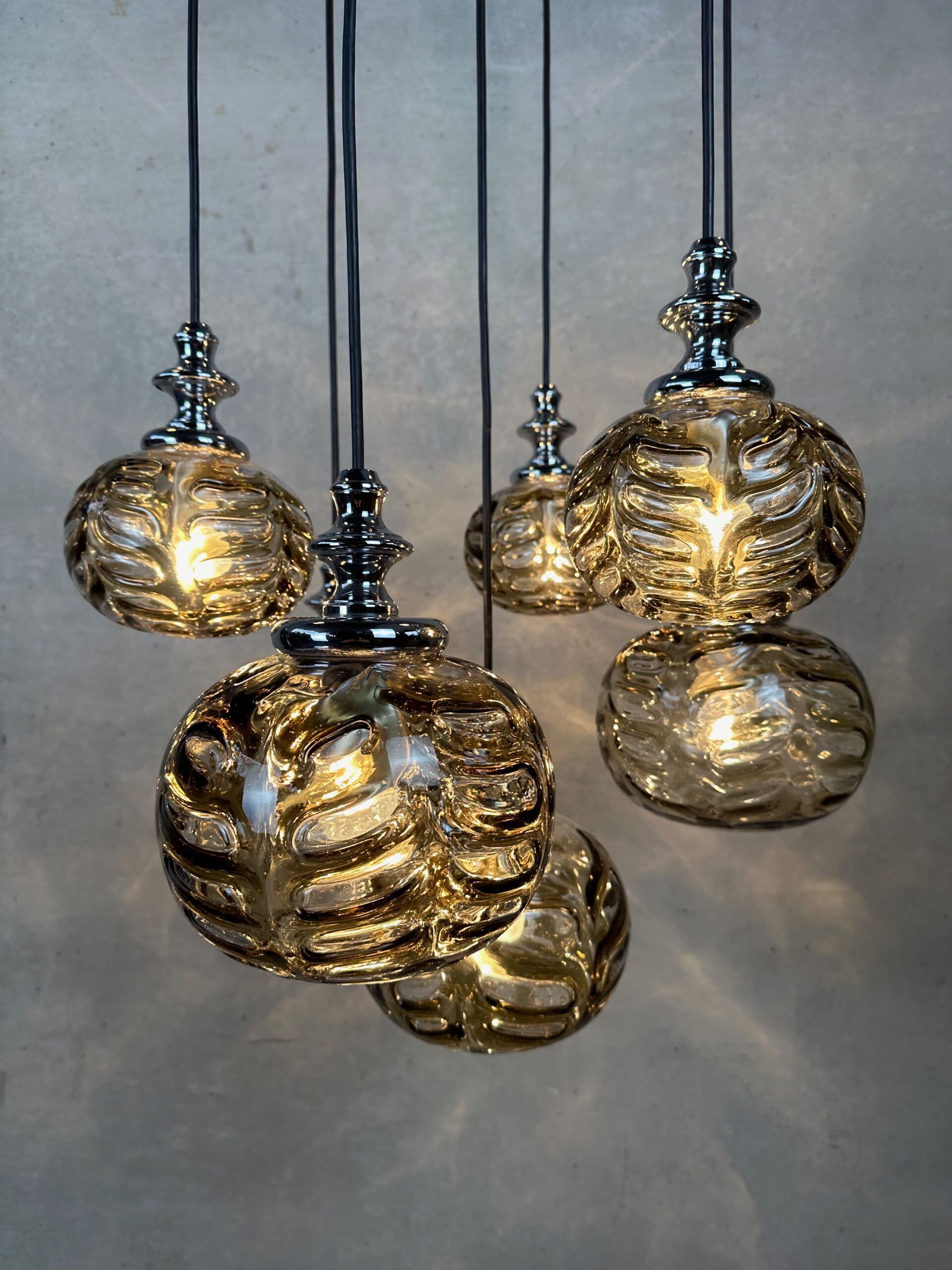 Vintage cascade pendant lamp – Oberglas Austria