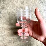 5 engraved glass stemmed glasses