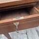 Louis XVI style minister's desk in solid walnut, 4 drawers, old manufacture