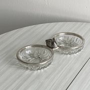 Double coupelle en verre ciselé