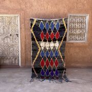 Tapis Marocain boucherouite coloré - 116 x 213 cm