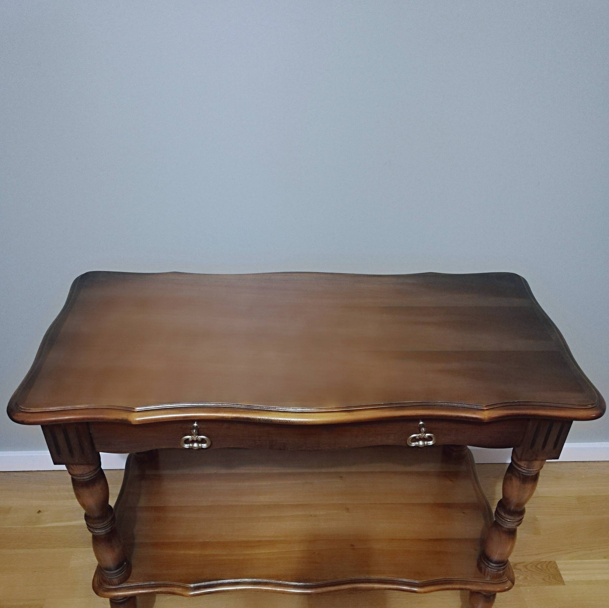 Oak trolley on wheels