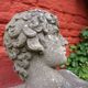 Weathered garden sculpture David concrete bust
