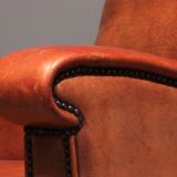 Sheep leather armchair Dutch design handmade 1970 - Brand name Joris