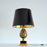 Vintage artichoke gold table lamp 1970