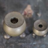 Pair of brass tripod candle holders, Gusum Bruck Sweden, candle holder.