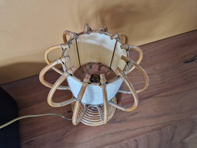 Louis Sognot (1892-1970) Table or bedside lamp - In rattan - 1960
