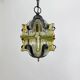 Brutalist glass and iron hanging lamp, 1970s