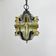 Brutalist glass and iron hanging lamp, 1970s