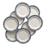 8 flat ironstone plates “Bristol” Salins