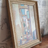 Painting on wood 50X38 cm gilded frame