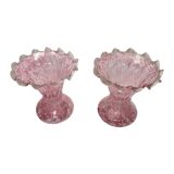 Set Of 2 Pink Art Nouveau Clichy Vases, early 1900s