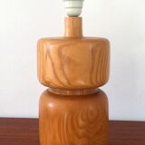 Vintage 1980s solid elm lamp