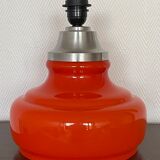 Orange opaline serpentine table lamp and vintage fabric