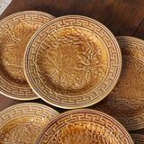 6 dessert plates barbotines leaves giens
