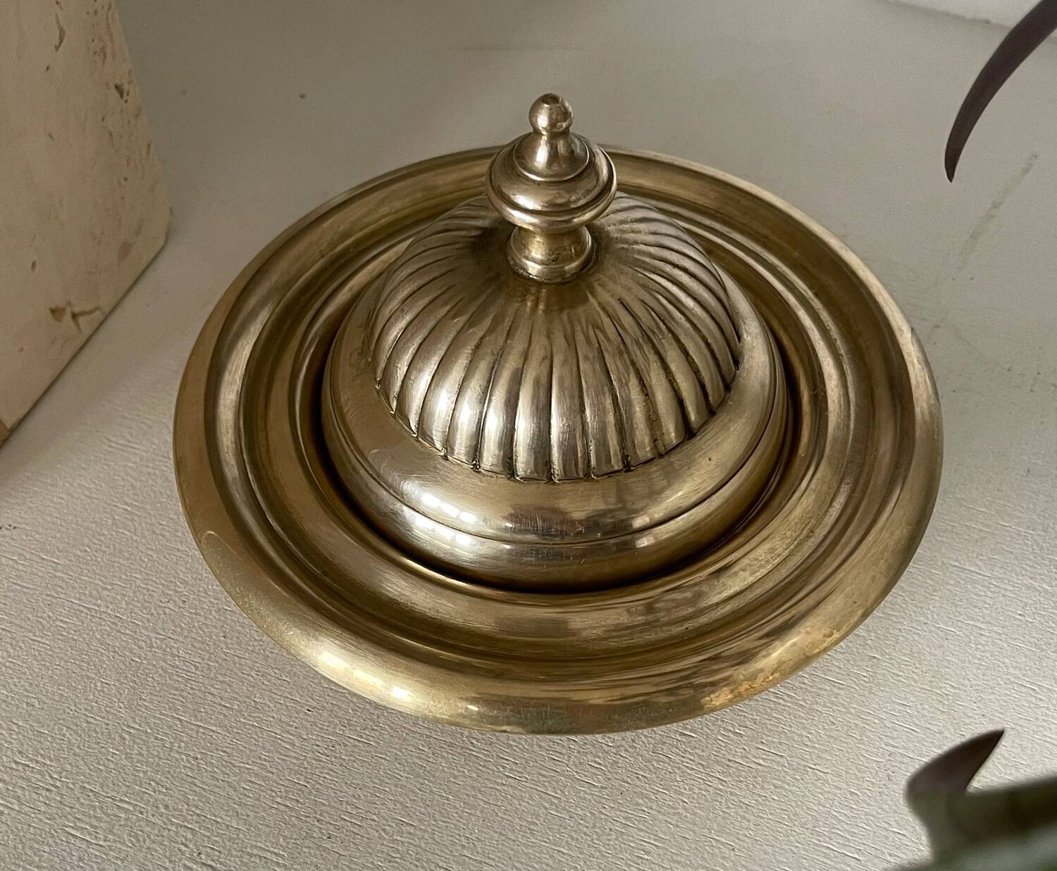 Brass butter dish