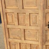 Counter, bar cabinet in solid wood and wrought iron