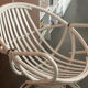 Vintage armchair in white lacquered rattan