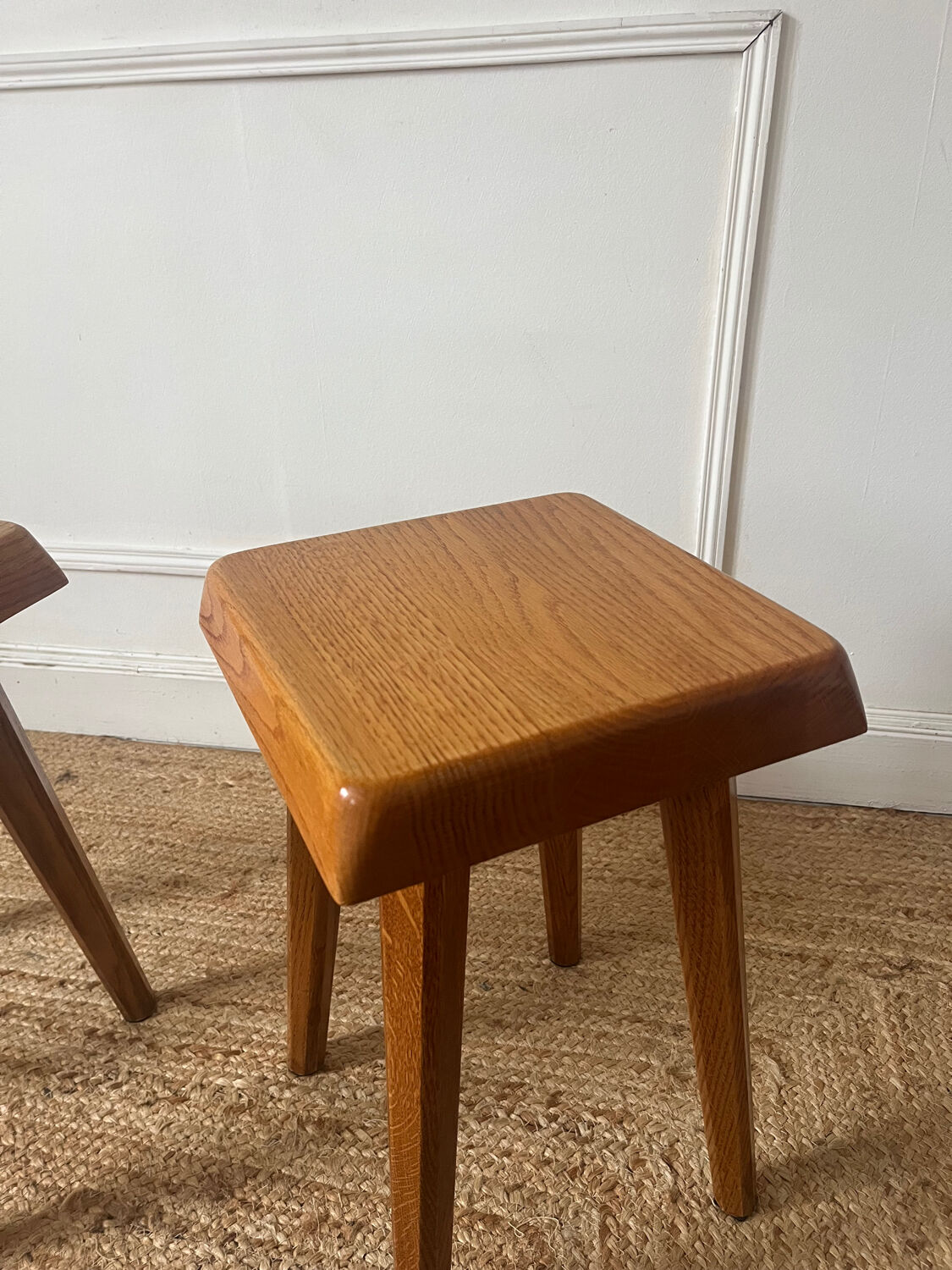 Elm stools by Pierre Chapo