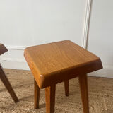 Elm stools by Pierre Chapo