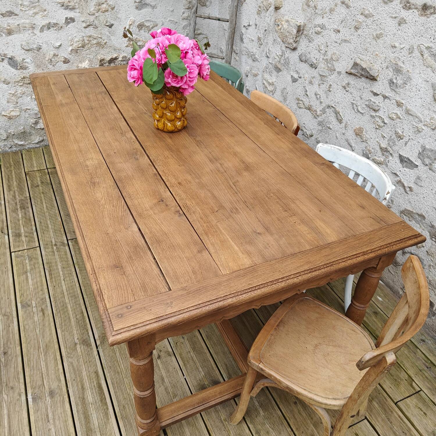 Large oak farmhouse table