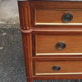 Louis XVI accajou chest of drawers and white marble