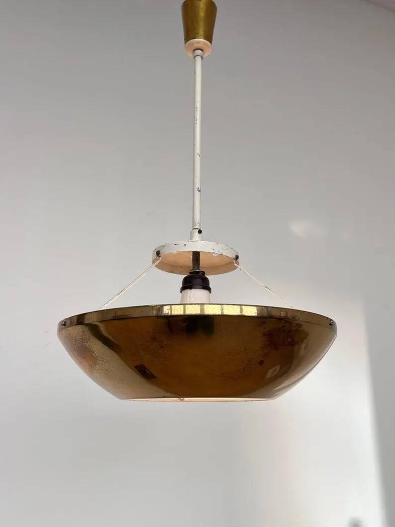 Small brass design UFO pendant - 1940s / Czechoslovakia