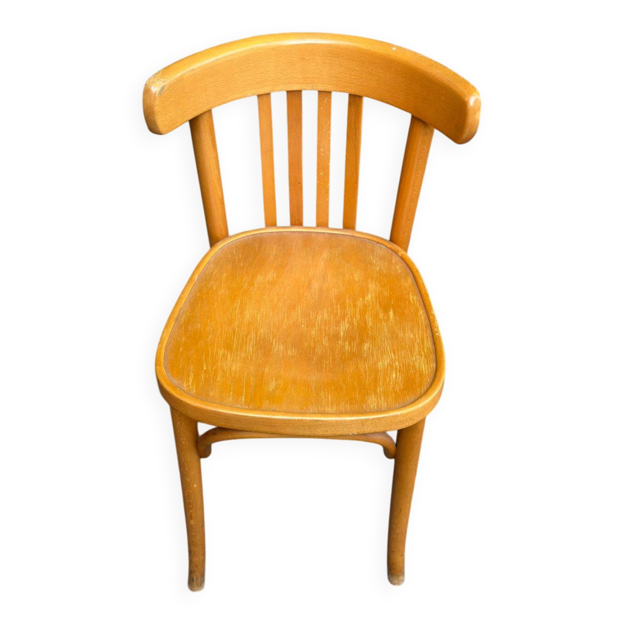 1960s light wood bistro chair signed