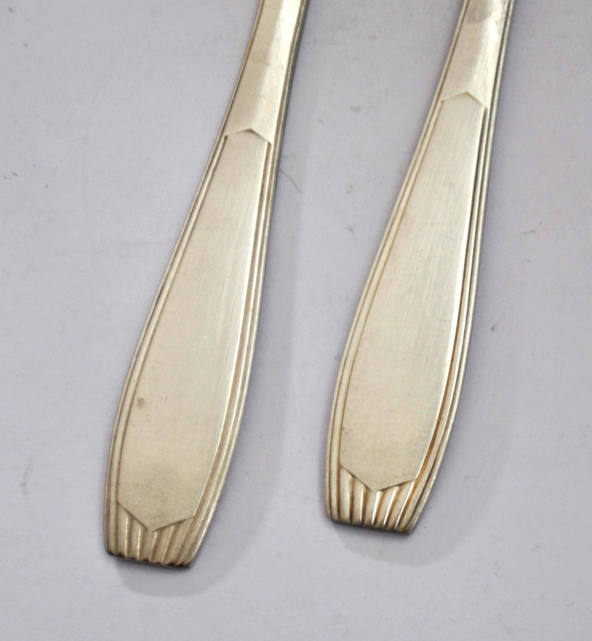 Art Deco SAIGON table cutlery in silver metal ALFENIDE by CHRISTOFLE 20.5cm