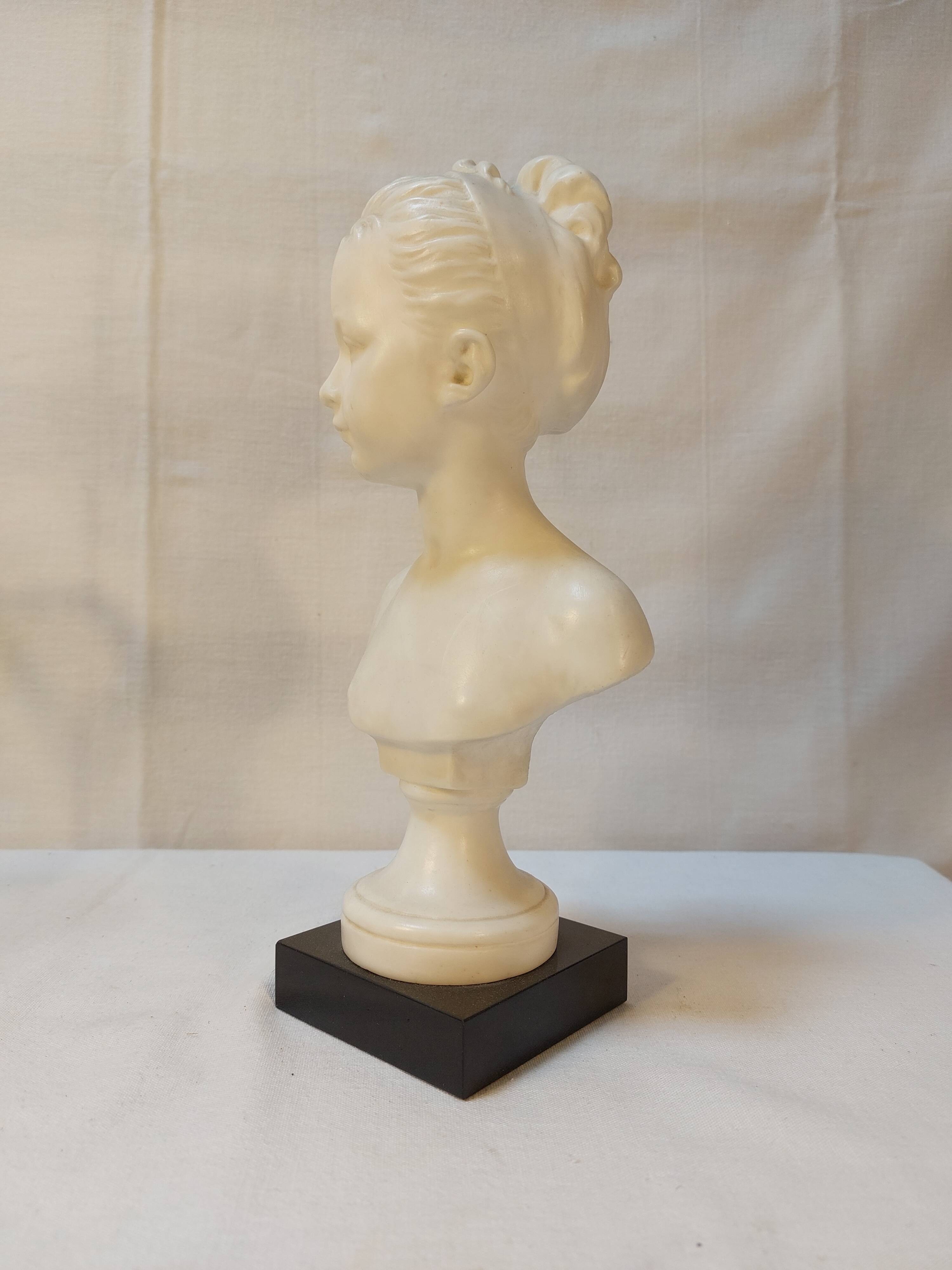 Wax bust "louyise brongniart" by miguel embil after houdon - 27 cm