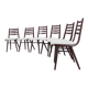 Set de 6 hêtres « Boomerang » chaise de salle à manger, Tchécoslovaquie