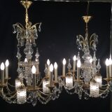 Chandelier bronze and crystal