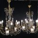 Chandelier bronze and crystal