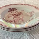 4 Sarreguemines Terre de Fer Deep Plates Fontanges Model