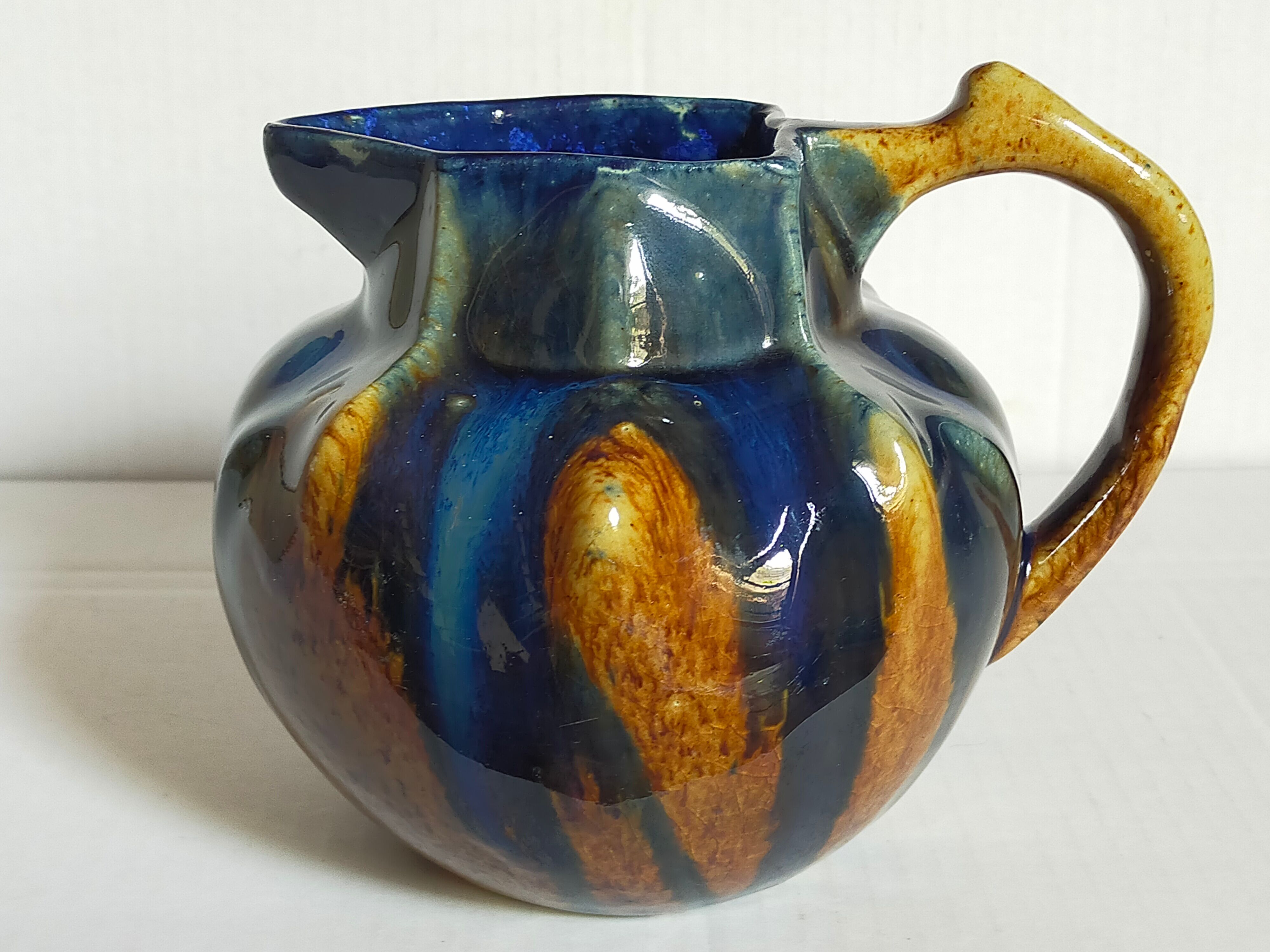 Art nouveau pitcher enamelled earth early twentieth century